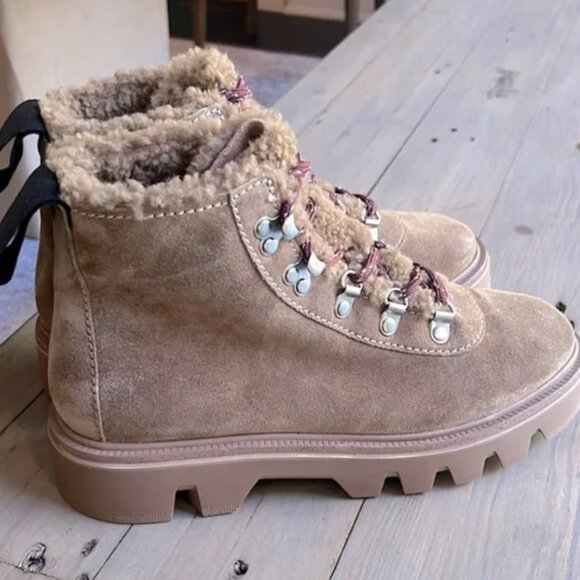 NWT RAG & BONE Quest lace-up suede ankle boots in Camel - Picture 3 of 4